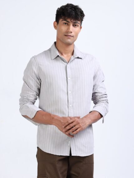 Fabric Linen WhiteFull Sleeve Shirt