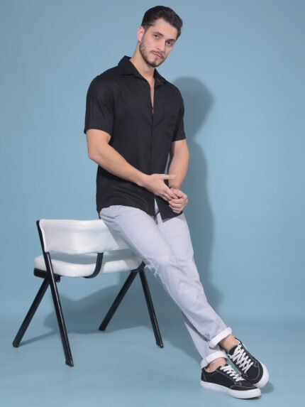 Black Lilen Men's Shirt
